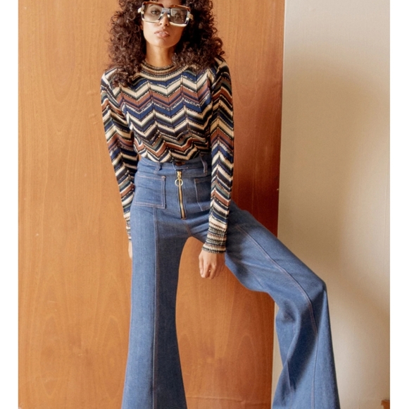 Stoned Immaculate Denim - Stoned Immaculate bardot high waisted bells in filmore